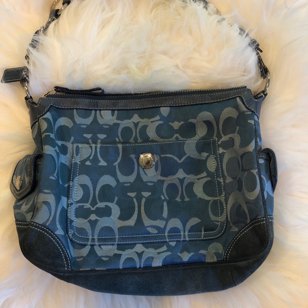 COACH TURQUOISE/BLUE PURSE.